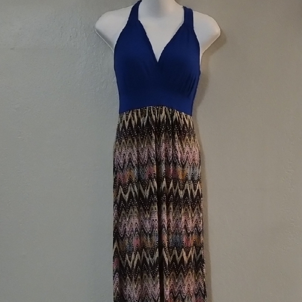 Gilli Blue and Multicolor Maxi Dress